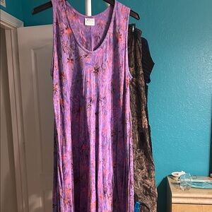 Floral Purple Sleeveless Dress